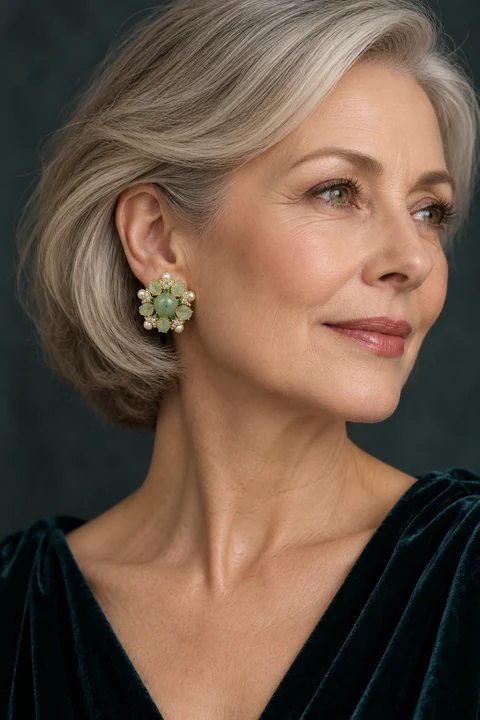 The Ariane Muse Earrings worn on a model — AI-generated styling preview
