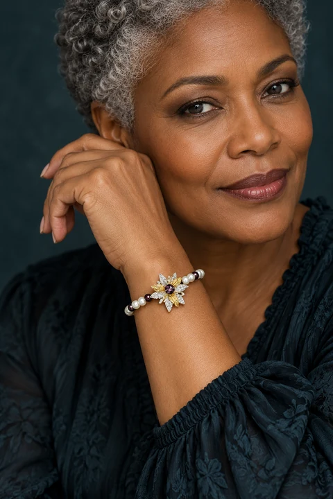 The Théa Romance Bracelet worn on a model — AI-generated styling preview