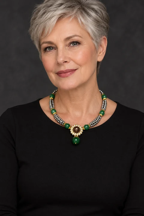 The Marie Reverie Necklace worn on a model — AI-generated styling preview