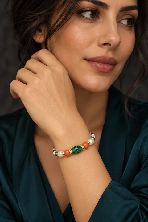 The Marceline Fable Bracelet worn on a model — AI-generated styling preview