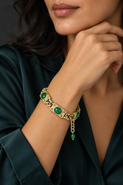 The Romy Poème Bracelet worn on a model — AI-generated styling preview