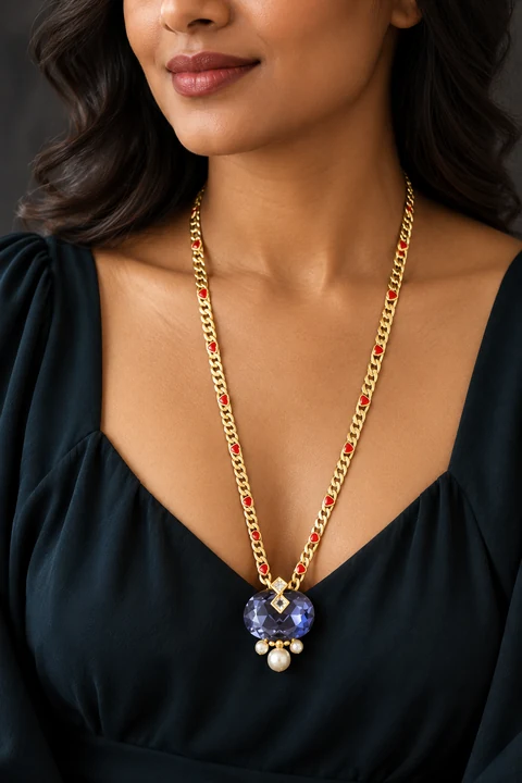 The Julie Jardin Necklace worn on a model — AI-generated styling preview