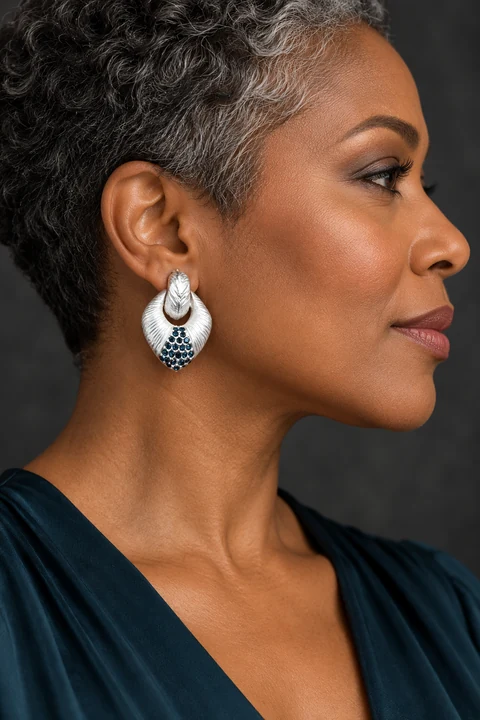 The Inès Sonata Earrings worn on a model — AI-generated styling preview