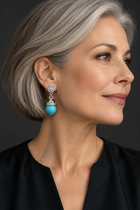 The Liliane Fable Earrings worn on a model — AI-generated styling preview