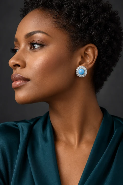 The Marielle Serenade Earrings worn on a model — AI-generated styling preview
