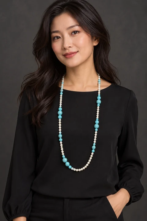 The Clémence Jardin Necklace worn on a model — AI-generated styling preview