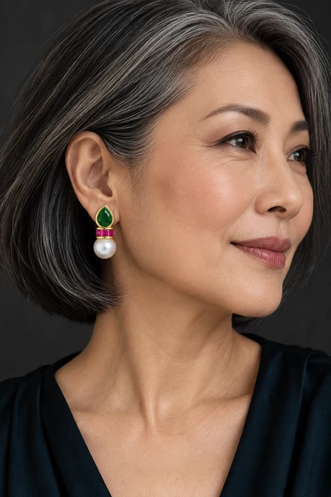 The Roxane Muse Earrings worn on a model — AI-generated styling preview