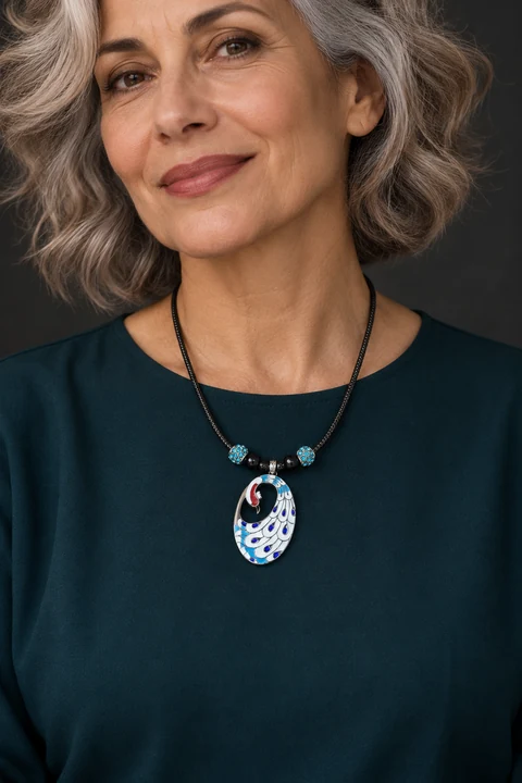 The Liliane Romance Necklace worn on a model — AI-generated styling preview