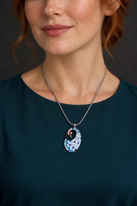 The Liliane Romance Necklace worn on a model — AI-generated styling preview