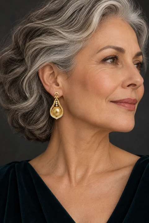 The Inès Reverie Yellow Earrings worn on a model — AI-generated styling preview