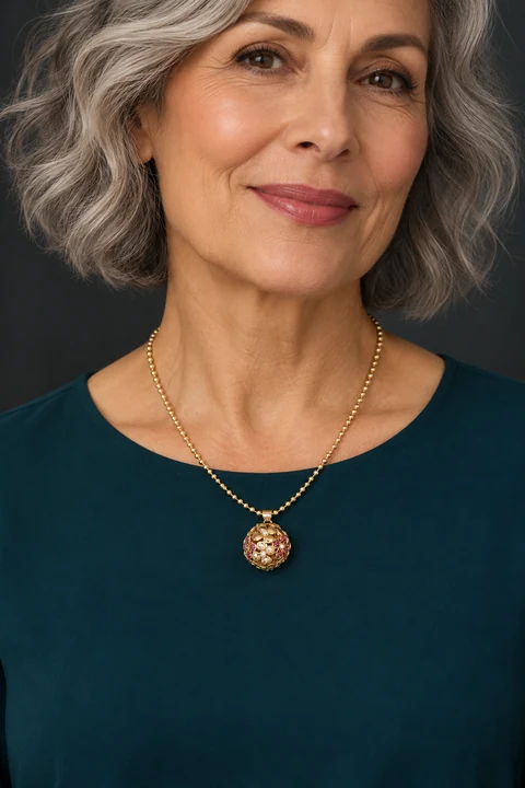 The Arielle Fleur Necklace worn on a model — AI-generated styling preview