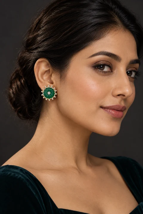 The Lise Serenade Earrings worn on a model — AI-generated styling preview