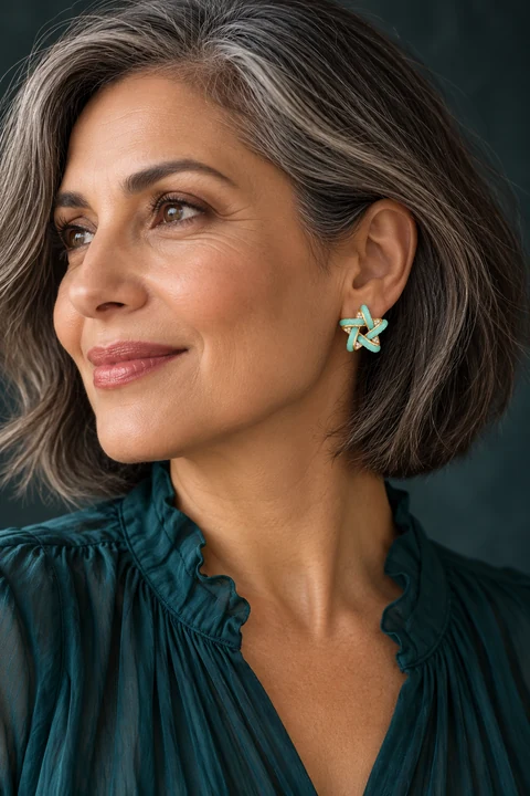The Chloé Jardin Earrings worn on a model — AI-generated styling preview