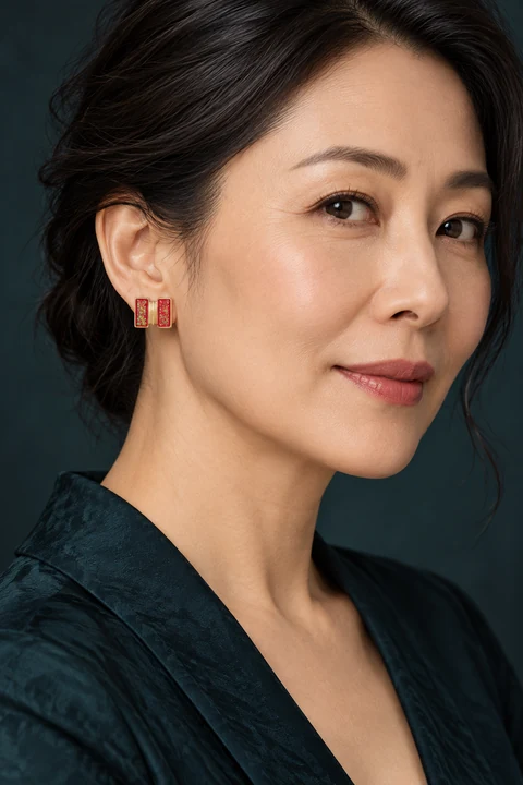 The Noémie Jardin Earrings worn on a model — AI-generated styling preview